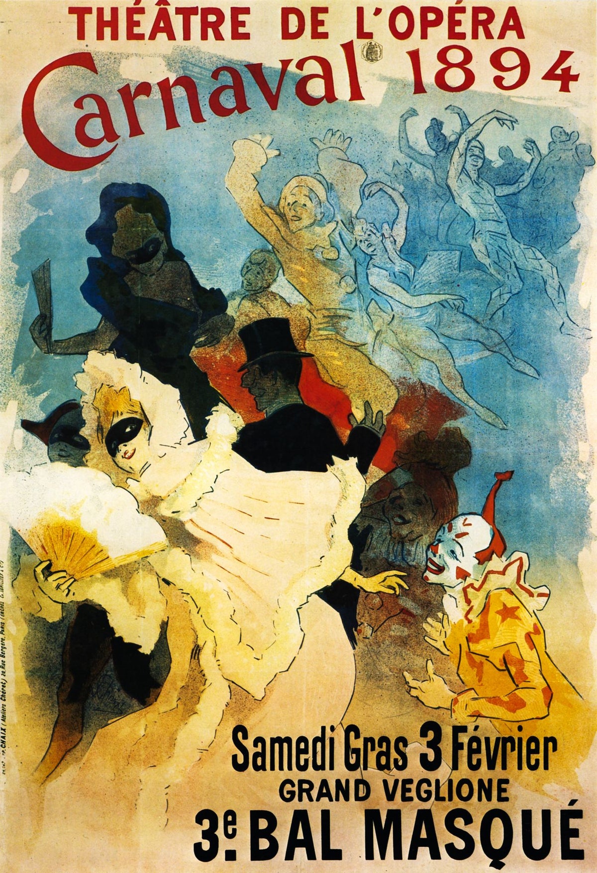 Theatre de l’Opera Carnaval – Jules Chéret, 1894, framed