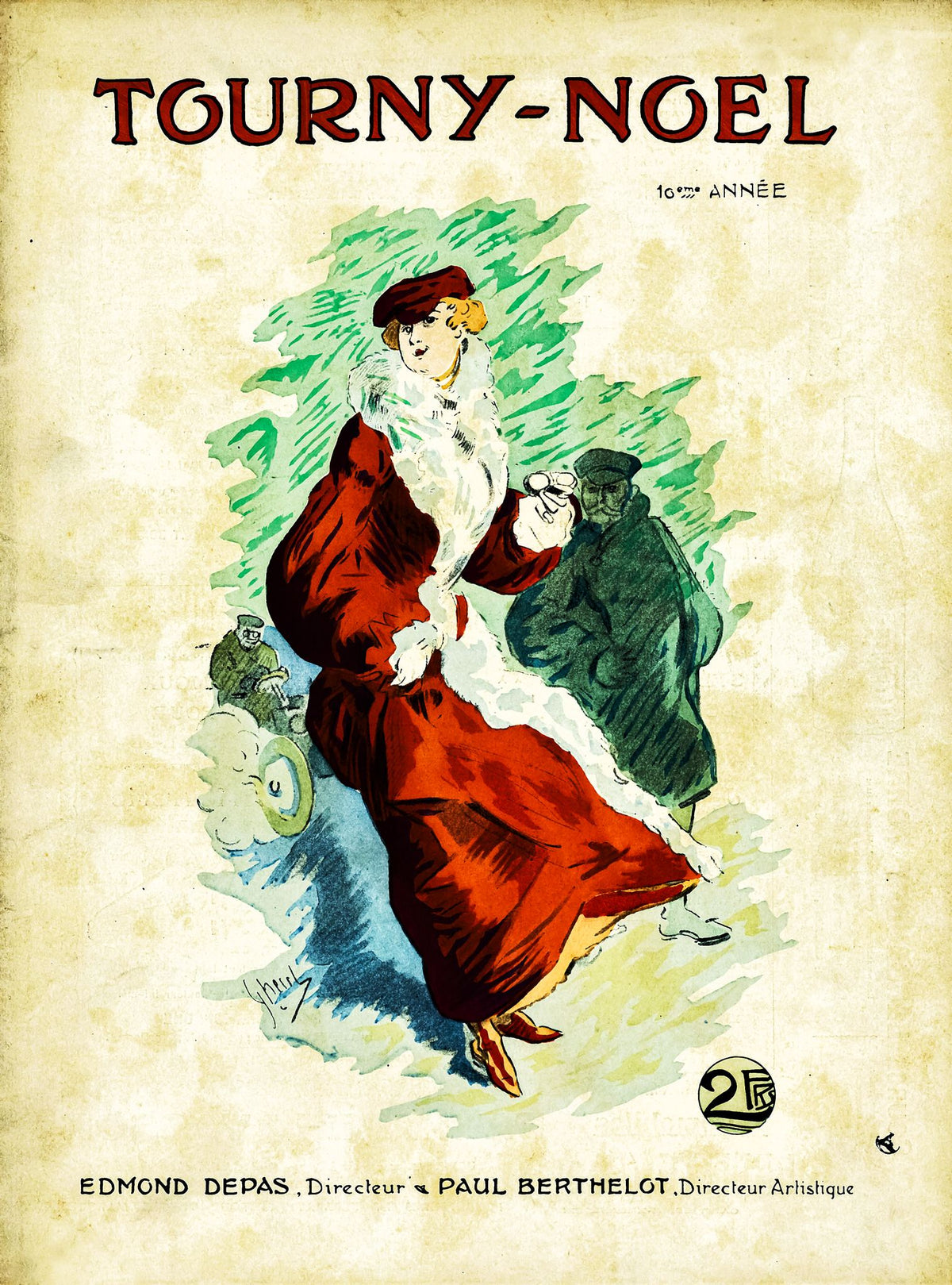 Tourny Noel – Jules Chéret, 1904, framed