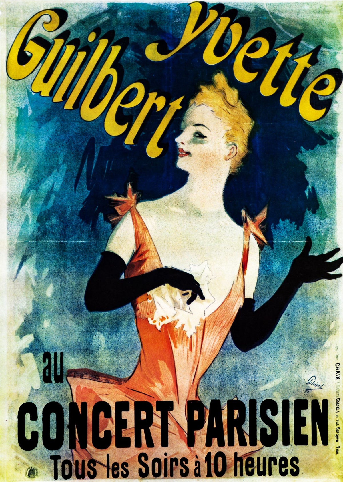 Yvette Guilbert – Jules Chéret, 1891, framed