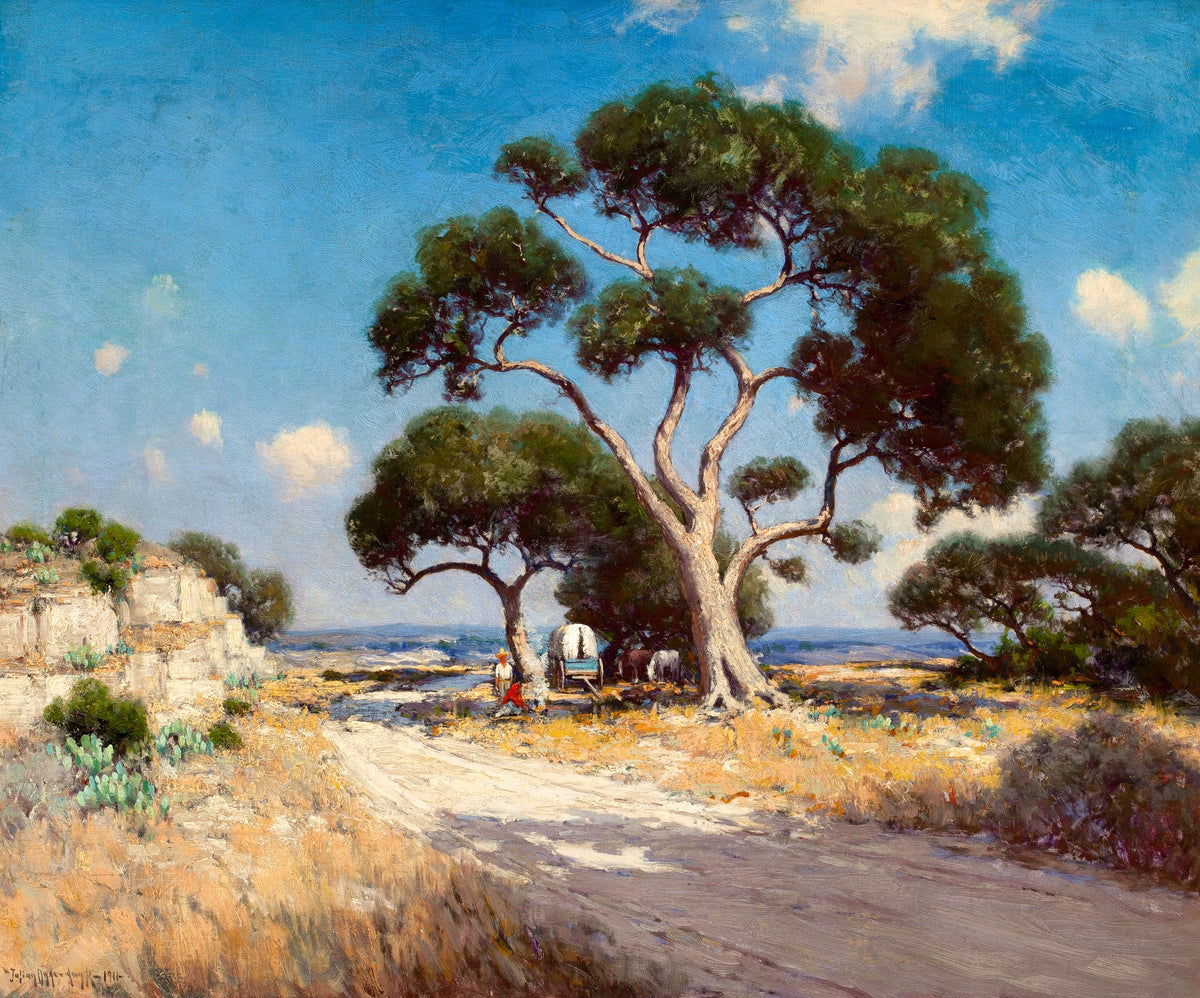 On the Old Blanco Road, Southwest Texas – Julian Onderdonk, 1909, framed