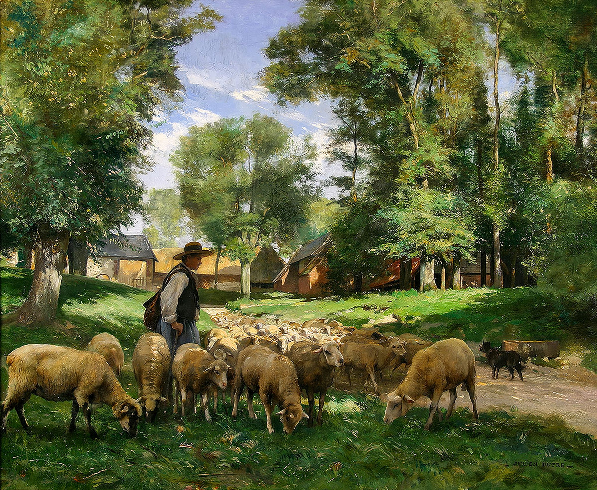 A Shepherd and His Flock – Julien Dupré, framed