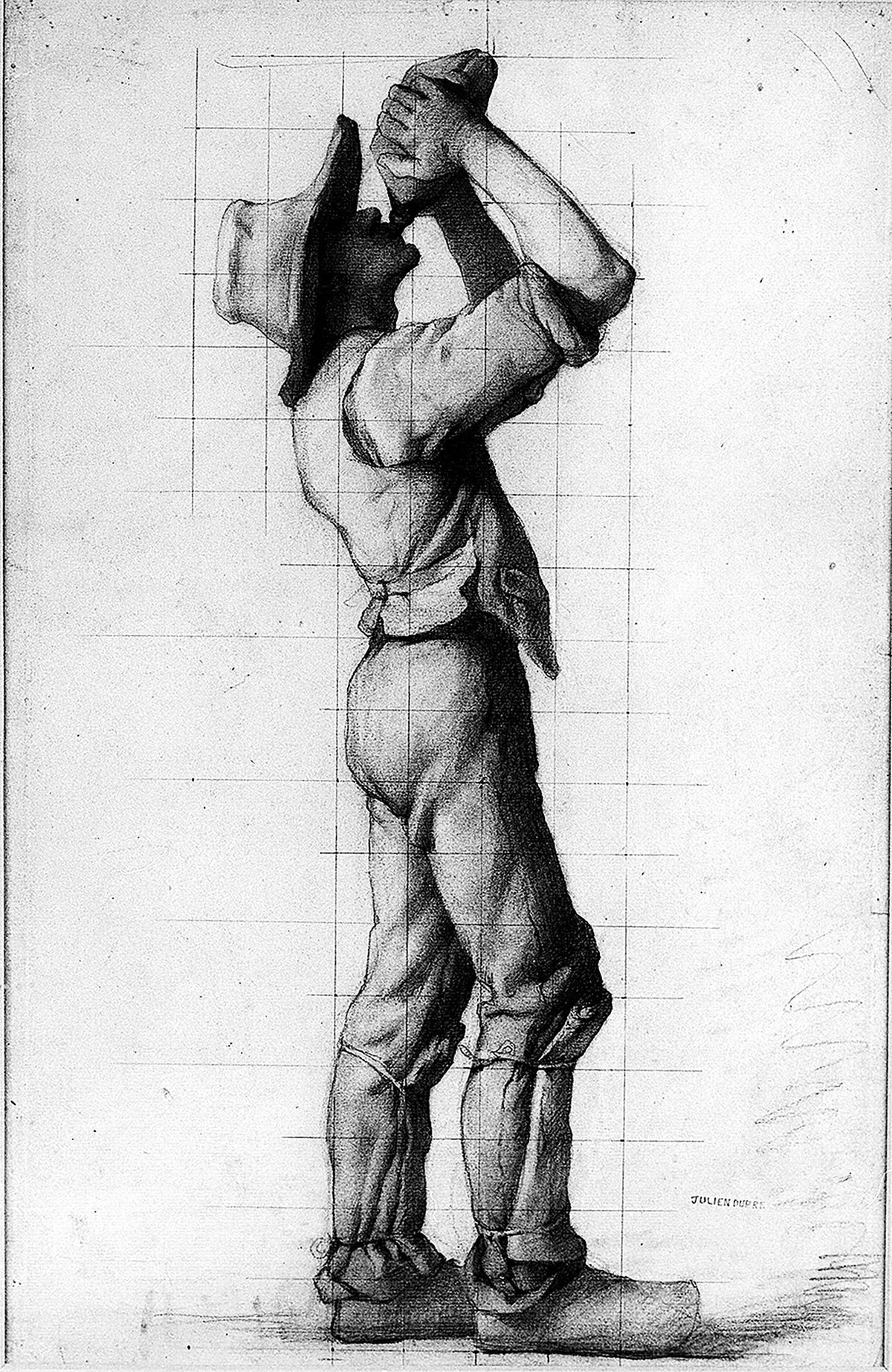 Study of a Man Drinking – Julien Dupré, framed