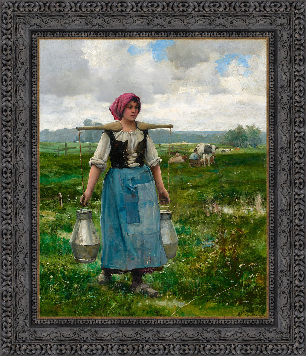 The Milkmaid by Julien Dupré — Framed Giclee Canvas Print | Canvas Classics