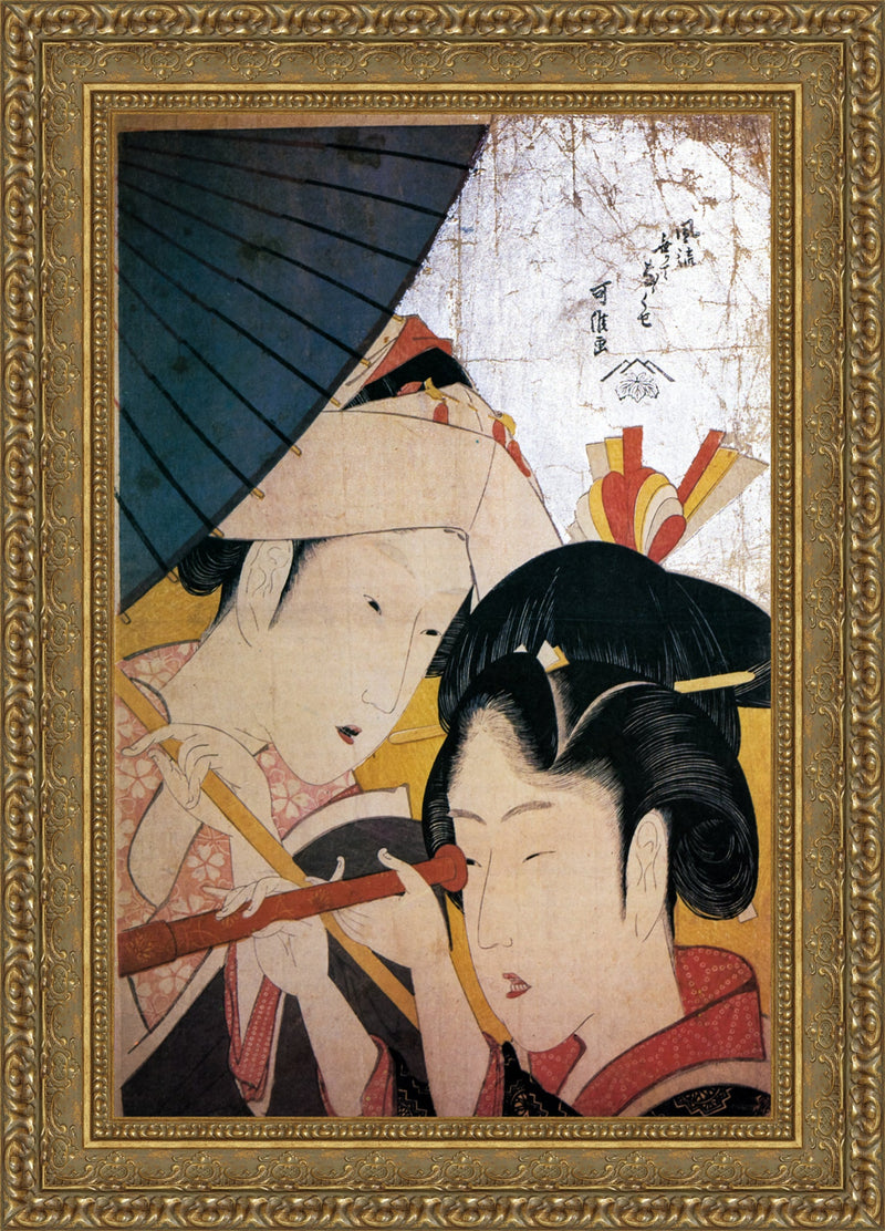 Lady and Maiden on an Outing – Katsushika Hokusai, 1800