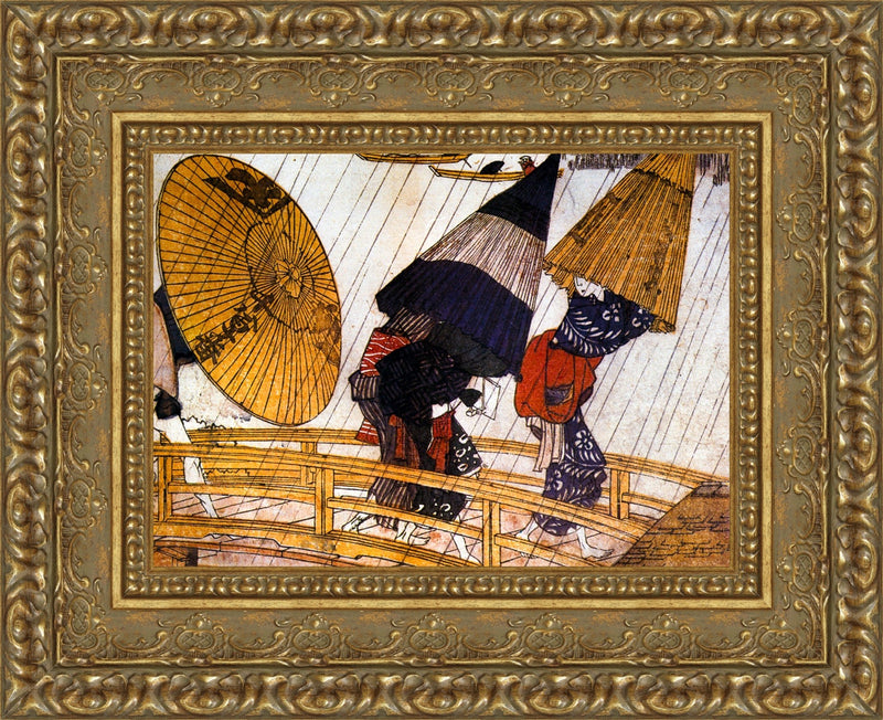 Squall at New Willow Bridge (Detail) – Katsushika Hokusai, 1830s