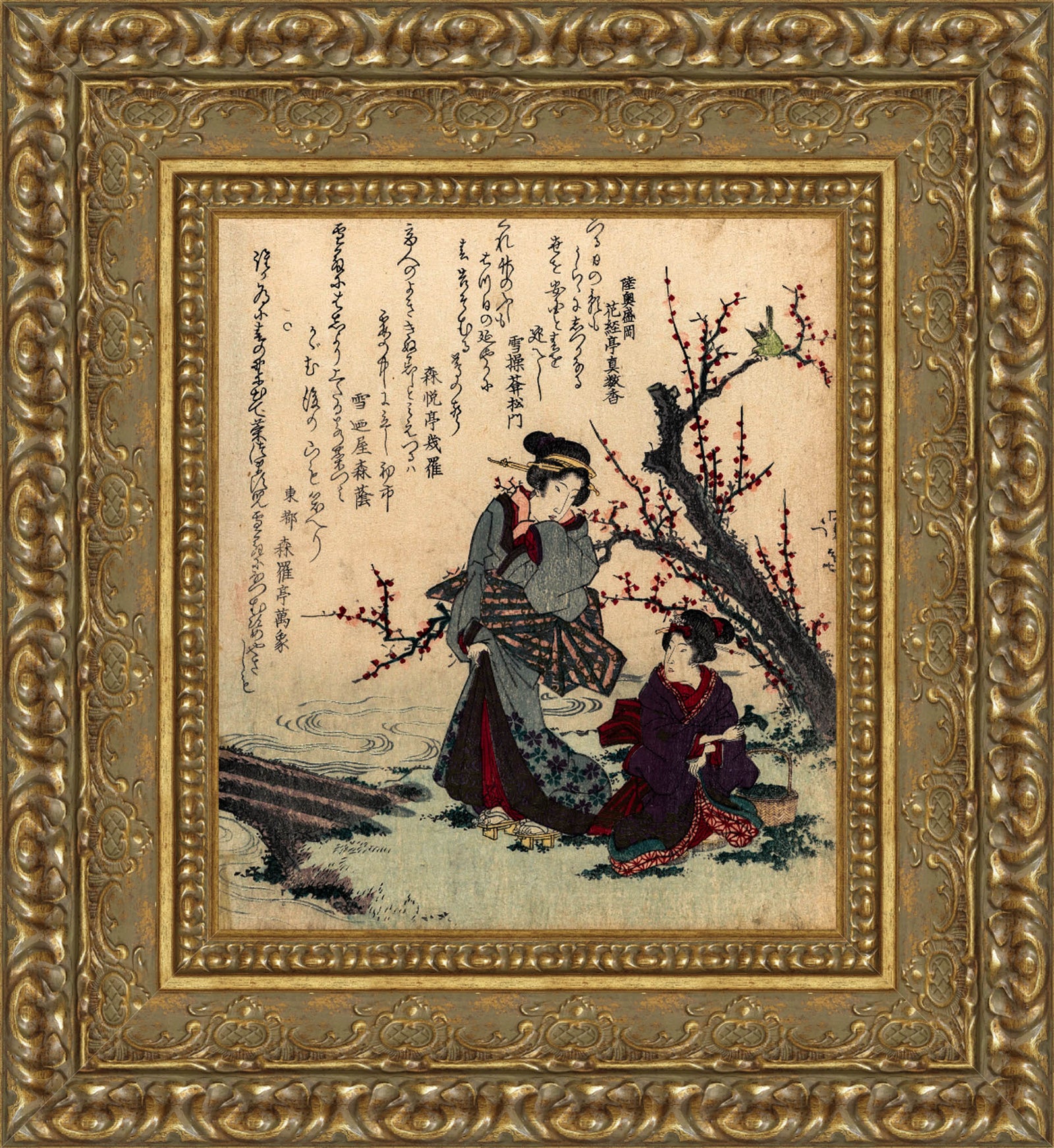 Two Women Gathering Herbs – Keisai Eisen, c. 1820s