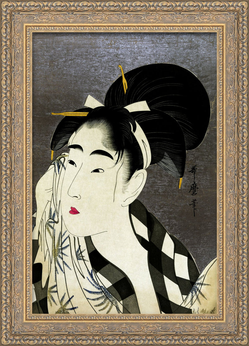Woman Wiping Sweat – Kitagawa Utamaro, 1798