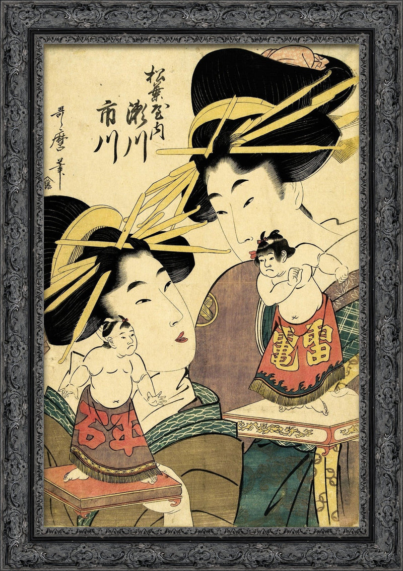 Geishas with Sumo Dolls – Kitagawa Utamaro, c. 1800