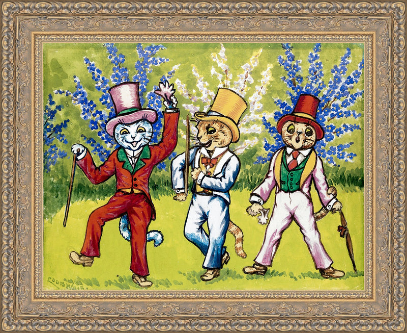Three Cats in Top Hats: A Song and Dance – Louis Wain, c. 1900