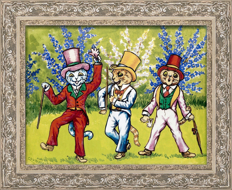Three Cats in Top Hats: A Song and Dance – Louis Wain, c. 1900