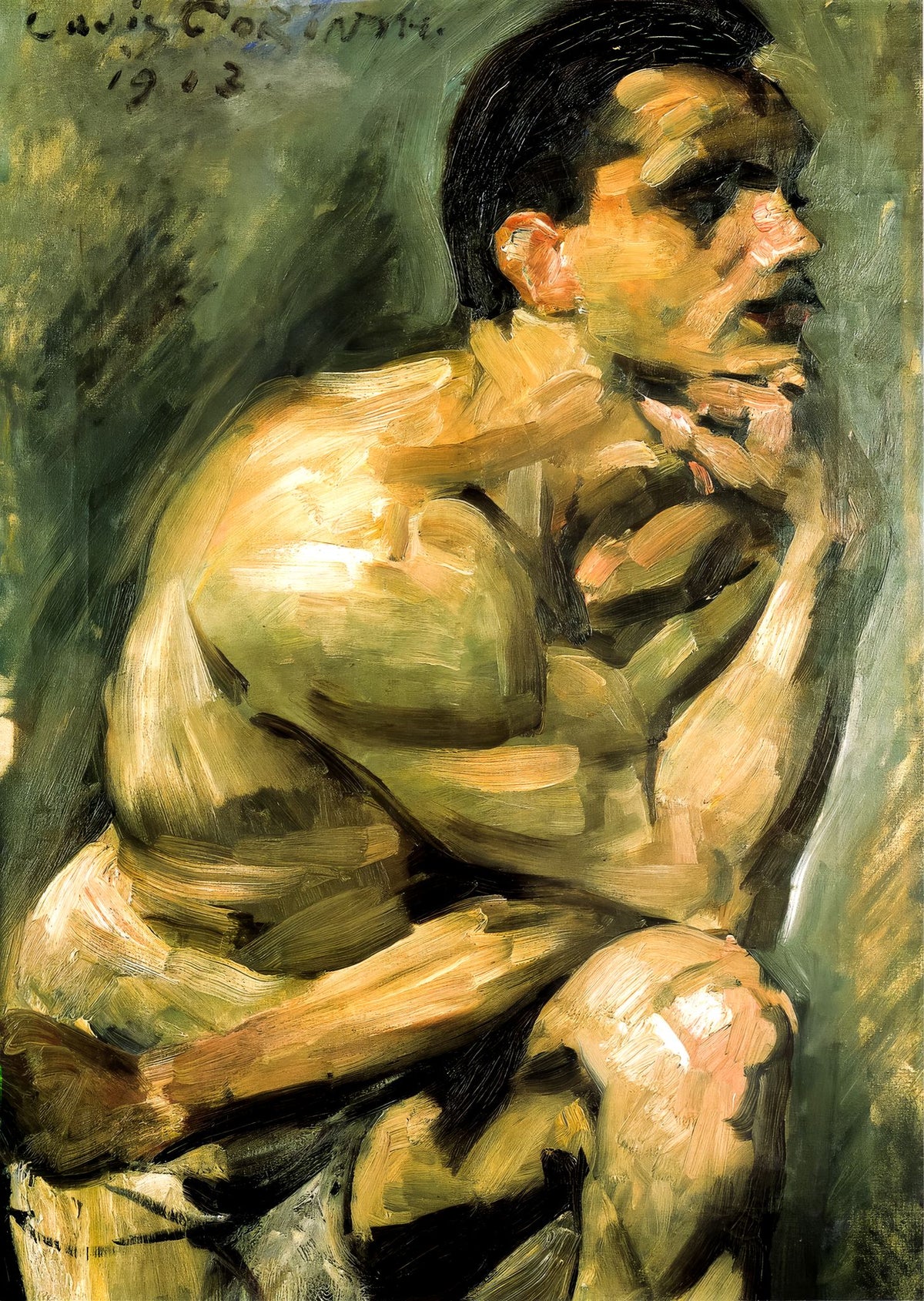 Male Nude – Lovis Corinth, 1913, framed