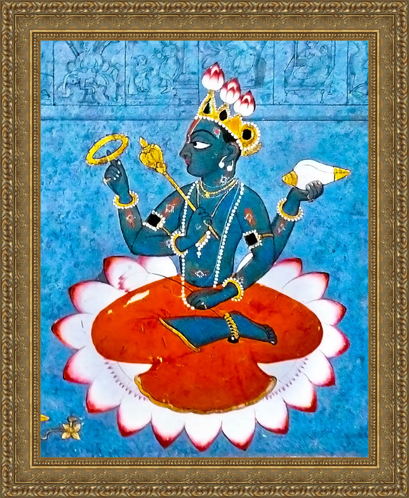 Vishnu Enthroned on a Lotus – Manaku of Guler, c. 1740