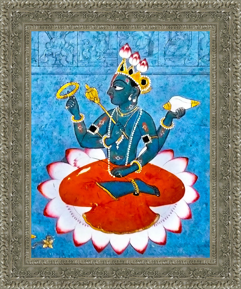 Vishnu Enthroned on a Lotus – Manaku of Guler, c. 1740