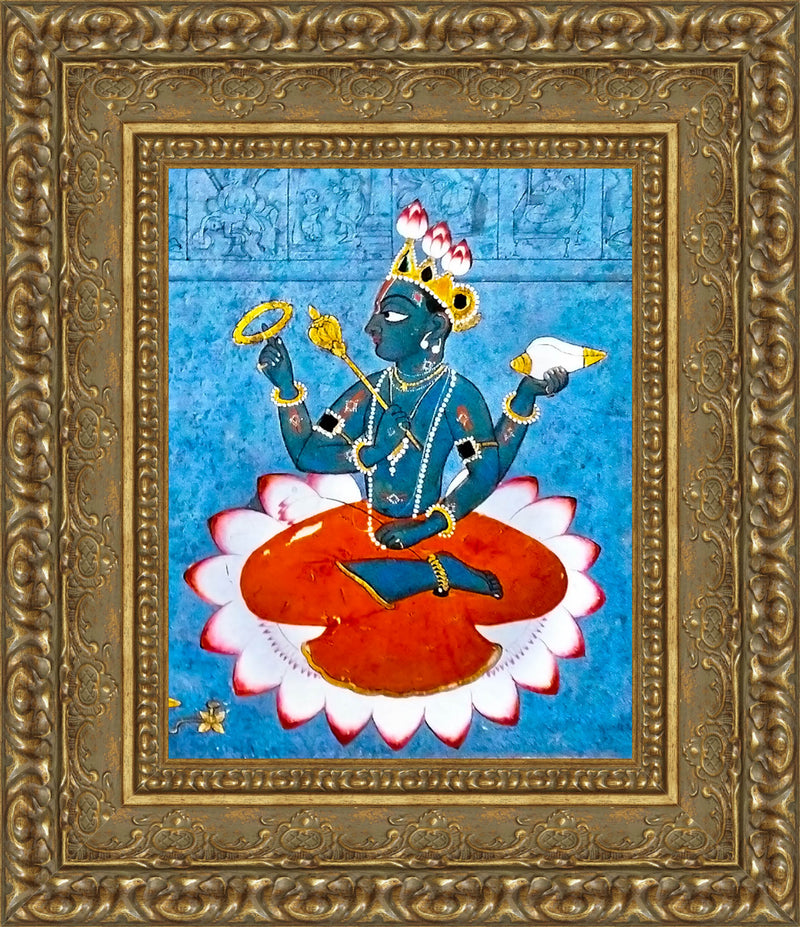 Vishnu Enthroned on a Lotus – Manaku of Guler, c. 1740