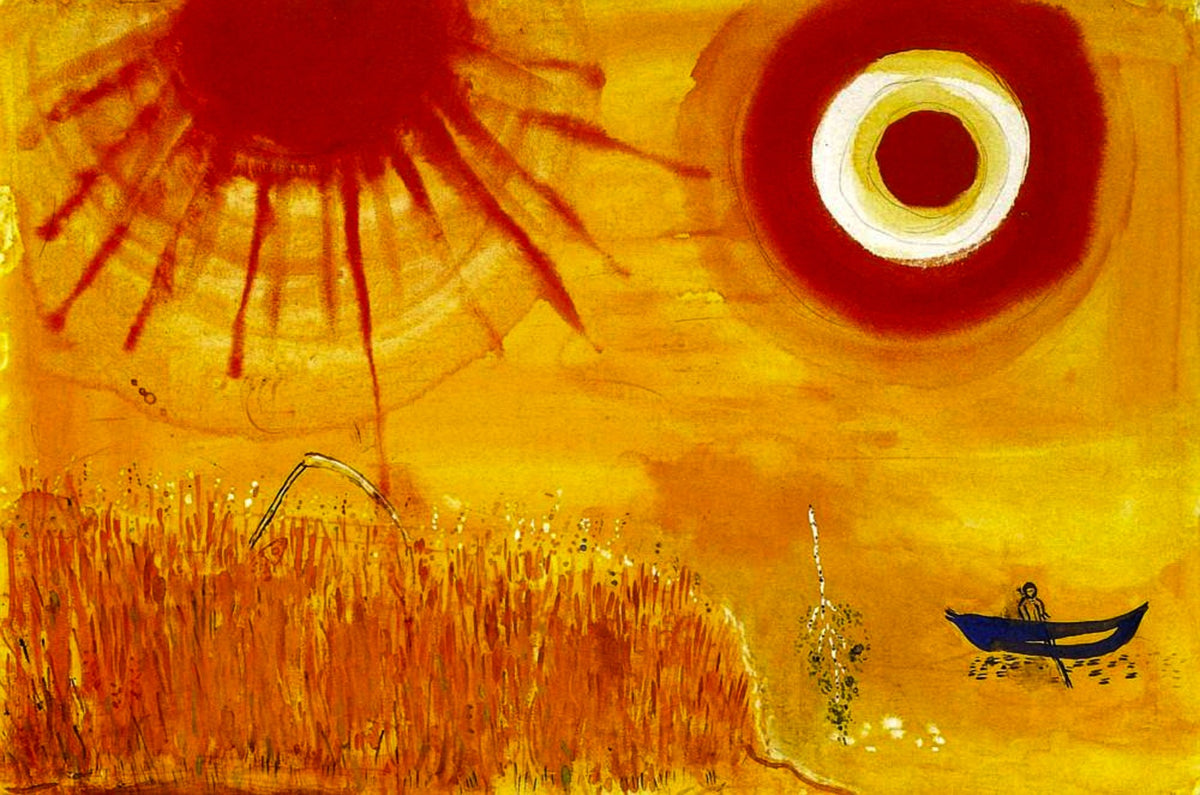 Wheatfield on a Summer Afternoon - Marc Chagall, 1942, framed