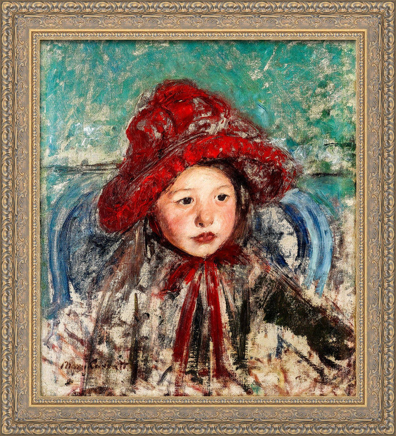 Little Girl in a Large Red Hat - Mary Cassatt, 1886