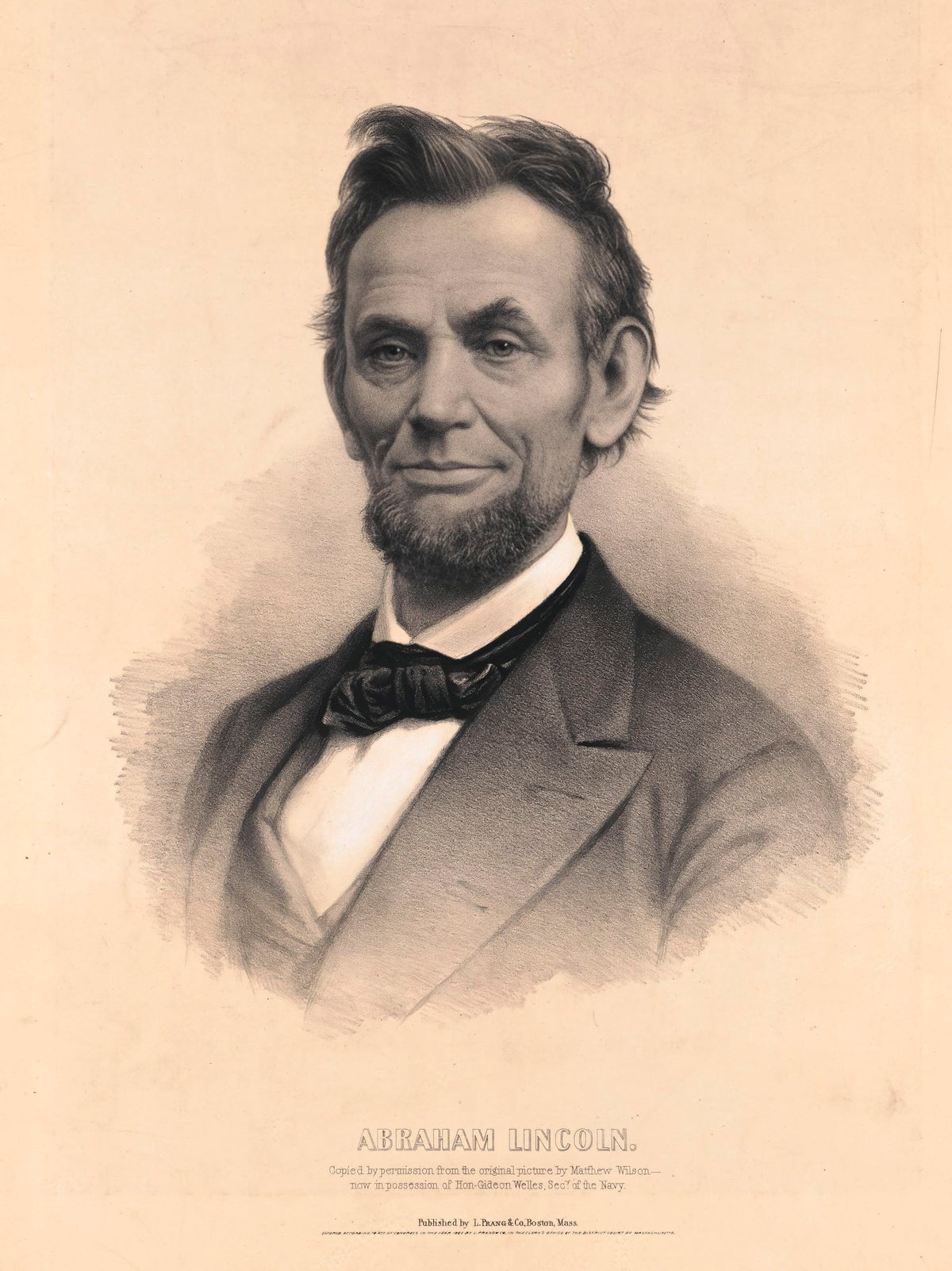 Abraham Lincoln - Matthew Wilson, 1865, framed