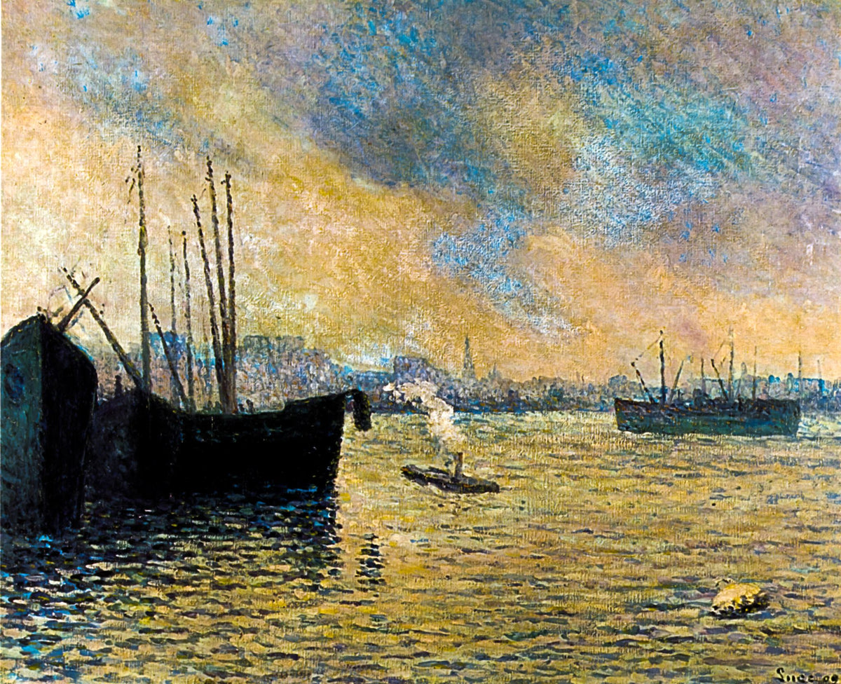 The Meuse at Feyenoord – Maximilien Luce, 1892, framed