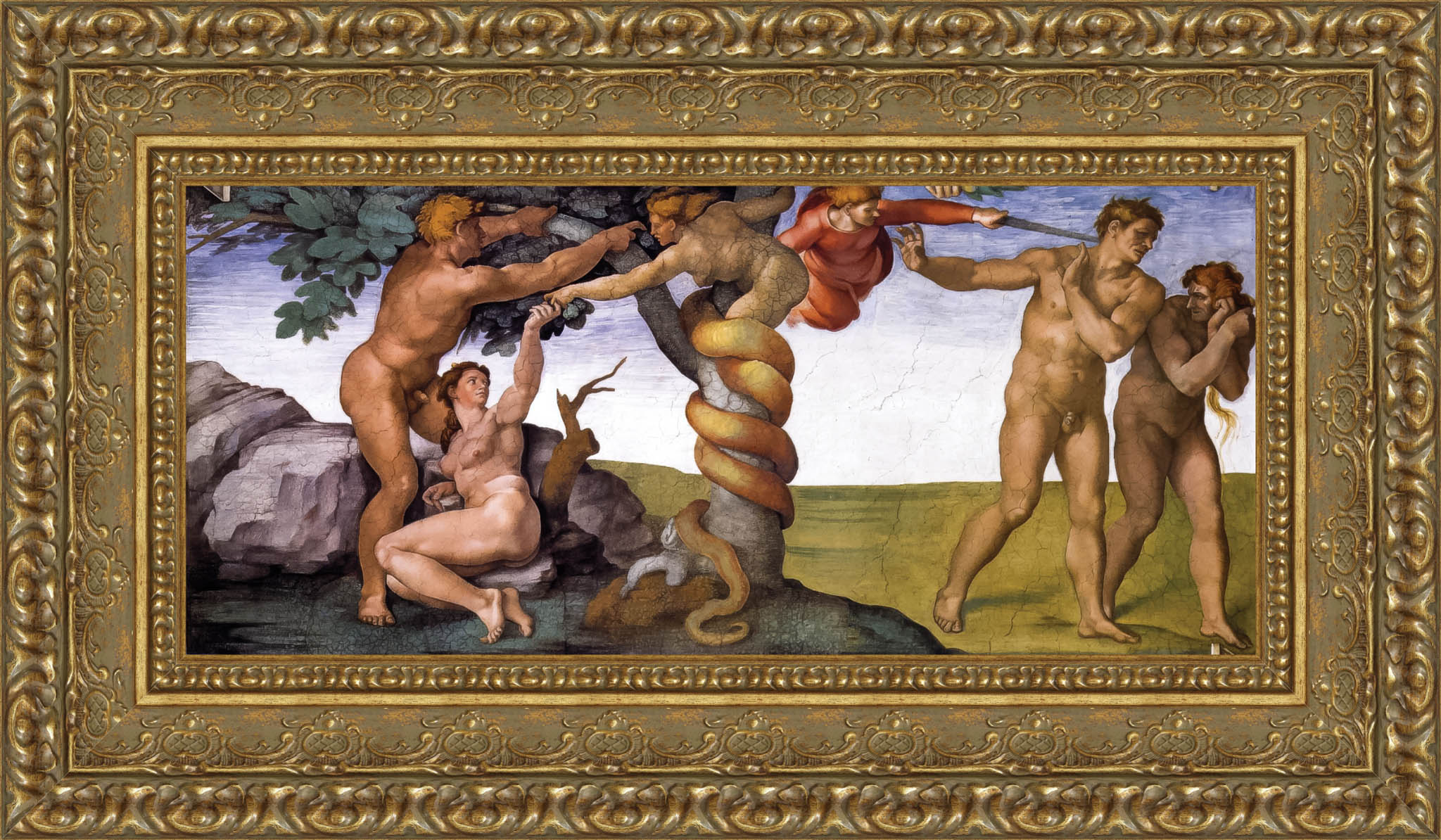 The Fall and Expulsion from the Garden of Eden – Michelangelo, 1509 - 1510 - Canvas Classics