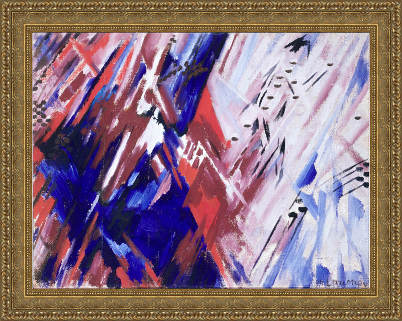 Rayonist Composition in Red and Blue – Mikhail Larionov, c. 1912–1913