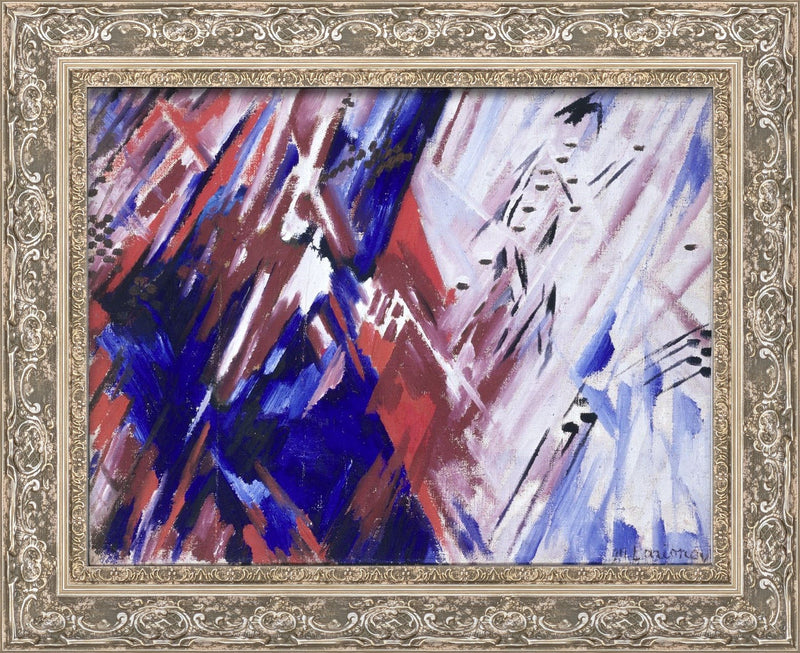 Rayonist Composition in Red and Blue – Mikhail Larionov, c. 1912–1913