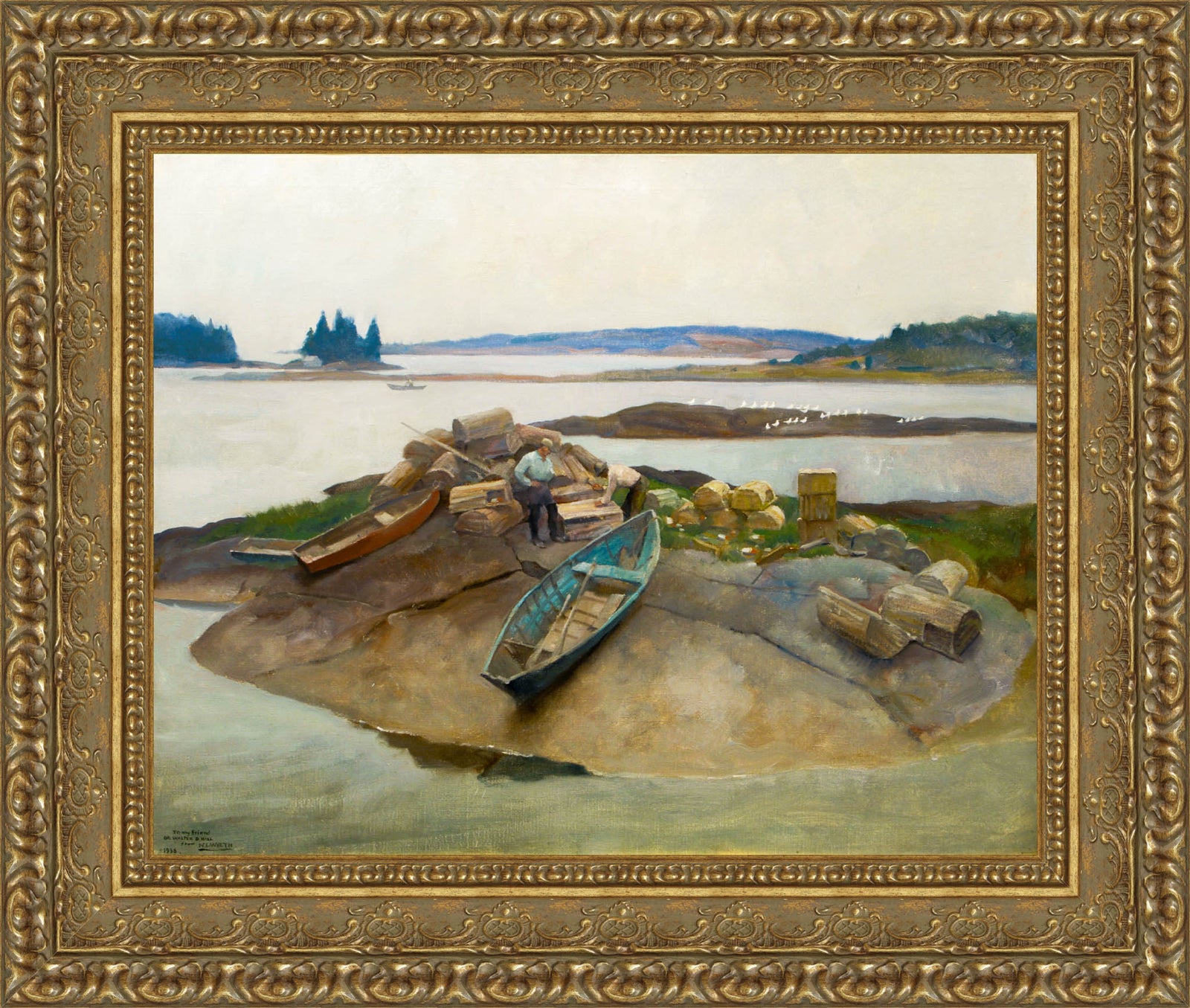 Mending Traps, Martinsville, Maine – N. C. Wyeth, 1939