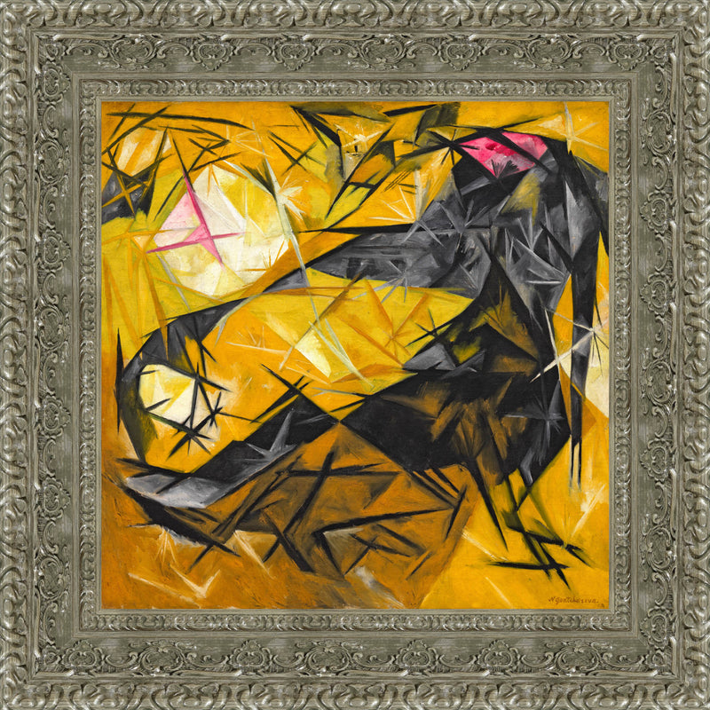 Cats (Rayonist Perception in Rose, Black, and Yellow) – Natalia Goncharova, 1913