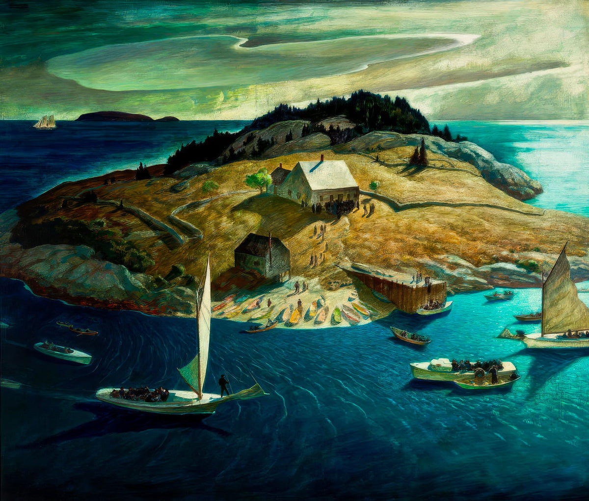 Island Funeral – N. C. Wyeth, 1939, framed