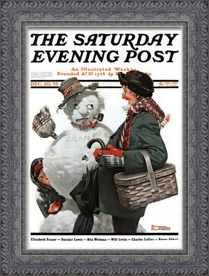 Gramp at the Snowman – Norman Rockwell, 1919