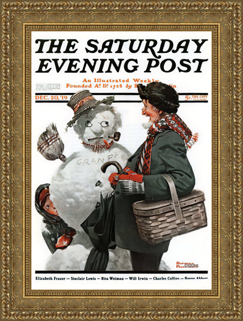 Gramp at the Snowman – Norman Rockwell, 1919