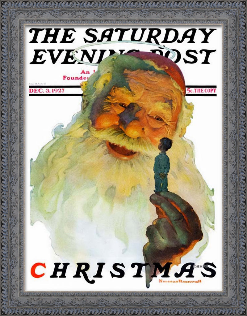 Santa with a Small Boy, Saturday Evening Post Cover, December 3, 1927 – Norman Rockwell, 1927
