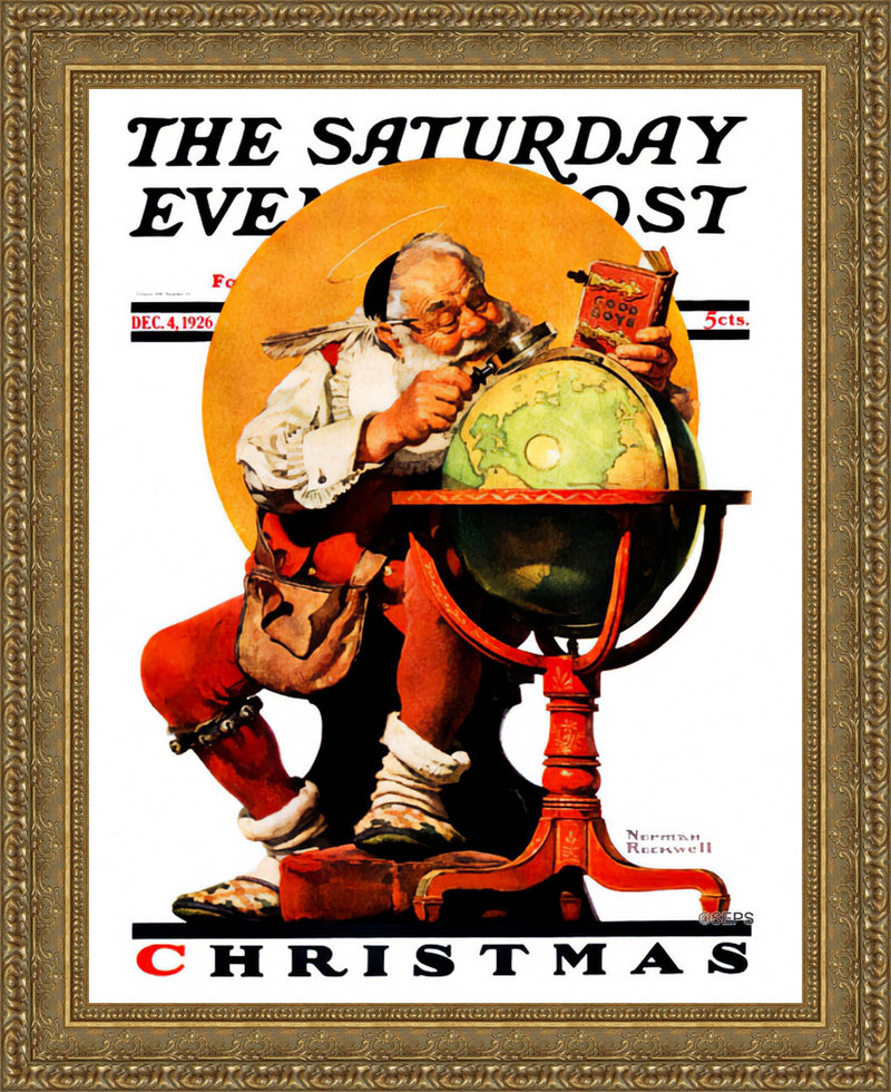 Santa with Globe – Norman Rockwell, 1926