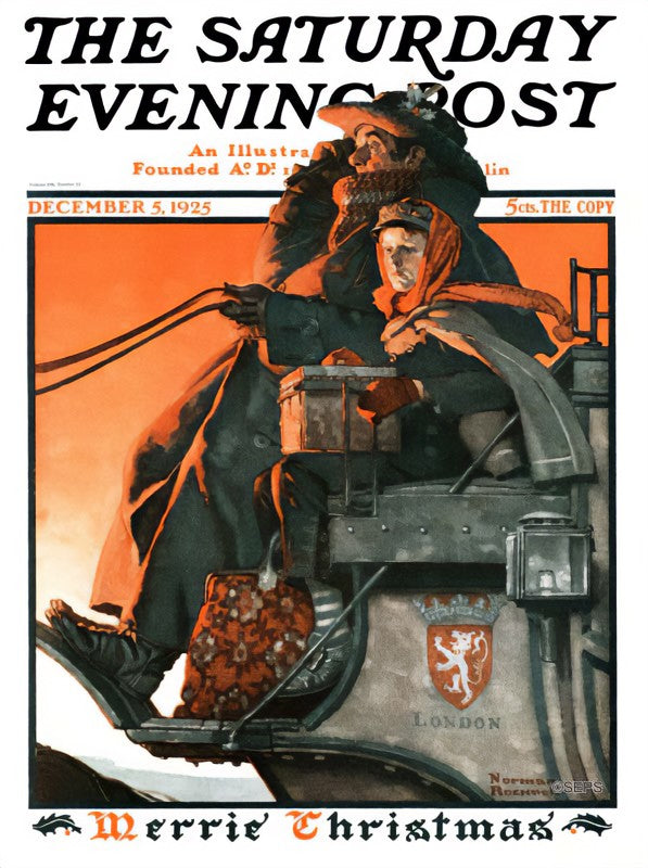 Saturday Evening Post Cover, December 5, 1925 – Norman Rockwell, 1925, framed