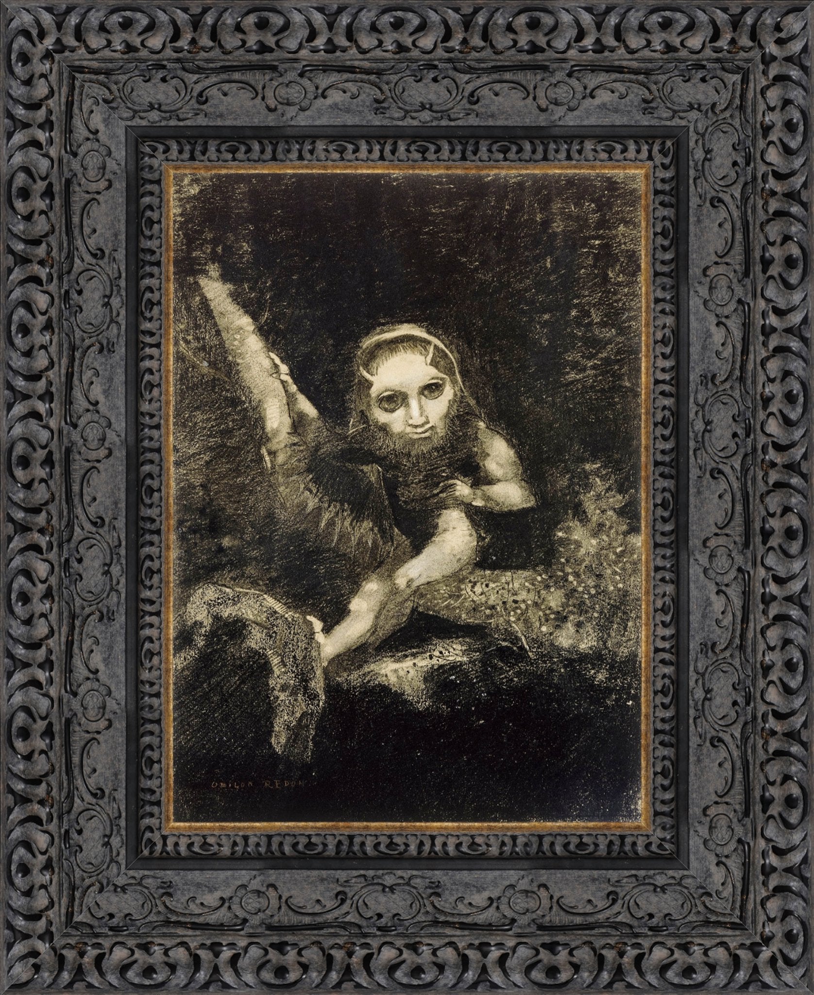 Caliban by Odilon Redon — Framed Giclee Canvas Print | Canvas Classics