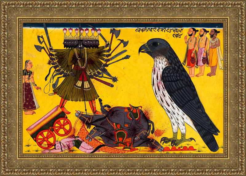 Jatayu Attacks Ravana to Save Sita – Pahari School