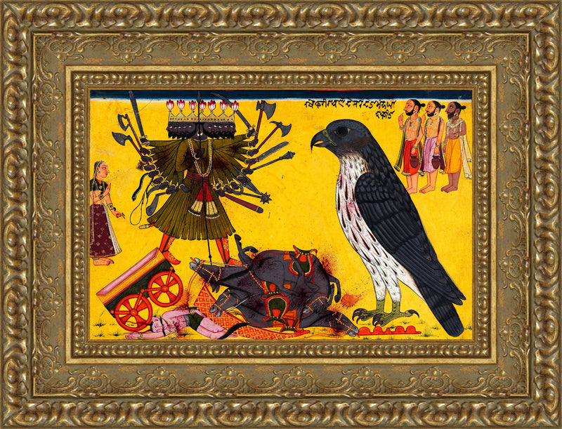 Jatayu Attacks Ravana to Save Sita – Pahari School