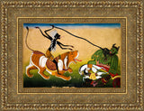 Kali Attacking Nishumbha – Pahari School