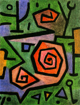 Heroic Roses by Paul Klee — Framed Giclee Canvas Print | Canvas Classics