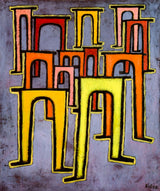 Revolt of the Viaducts by Paul Klee — Framed Giclee Canvas Print | Canvas Classics