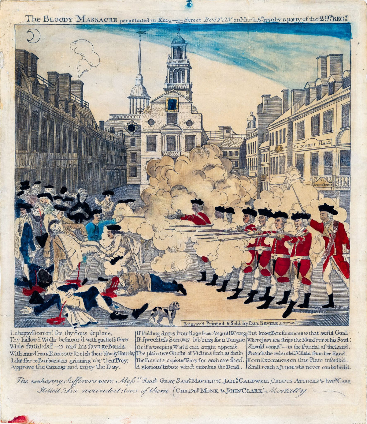 The Bloody Massacre – After Paul Revere, 1770, framed