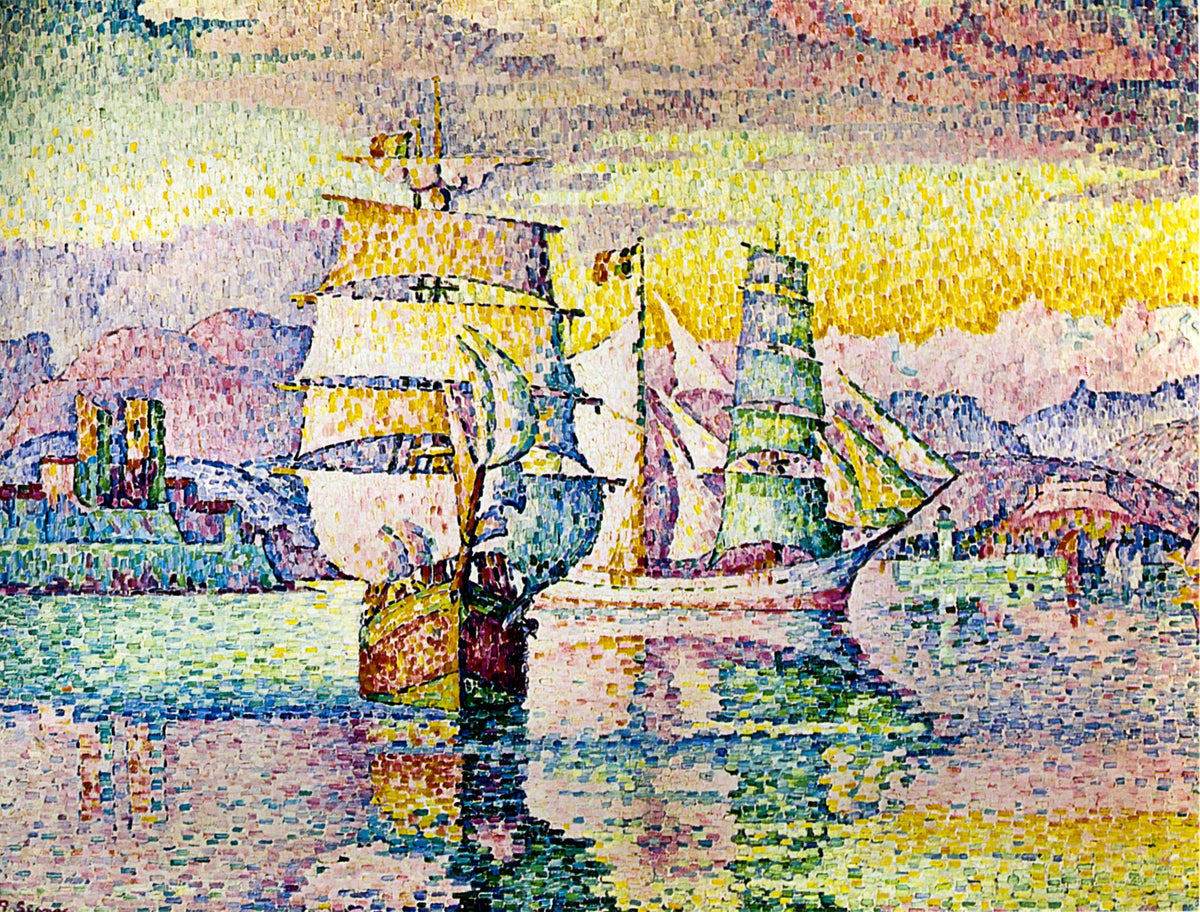 Antibes Harbour – Paul Signac, 1916, framed