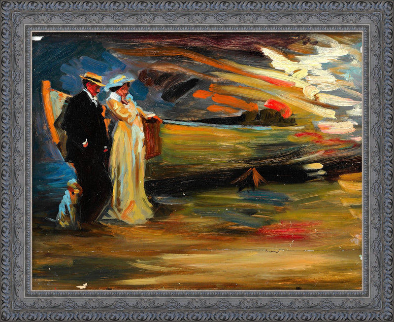 Marie Kroyer and Hugo Alfven on the Beach – Peder Severin Kroyer, 1905