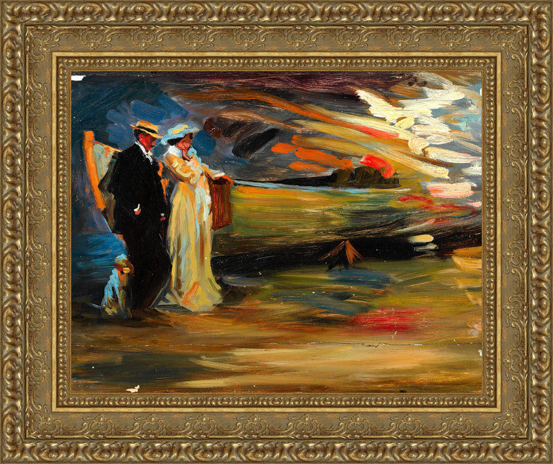 Marie Kroyer and Hugo Alfven on the Beach – Peder Severin Kroyer, 1905