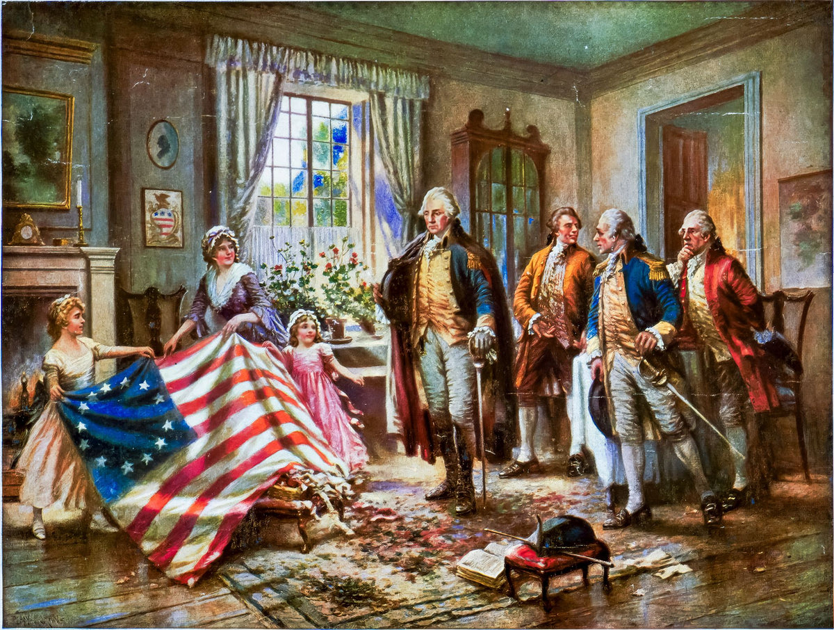 The Birth of Old Glory – Percy Moran, 1917, framed