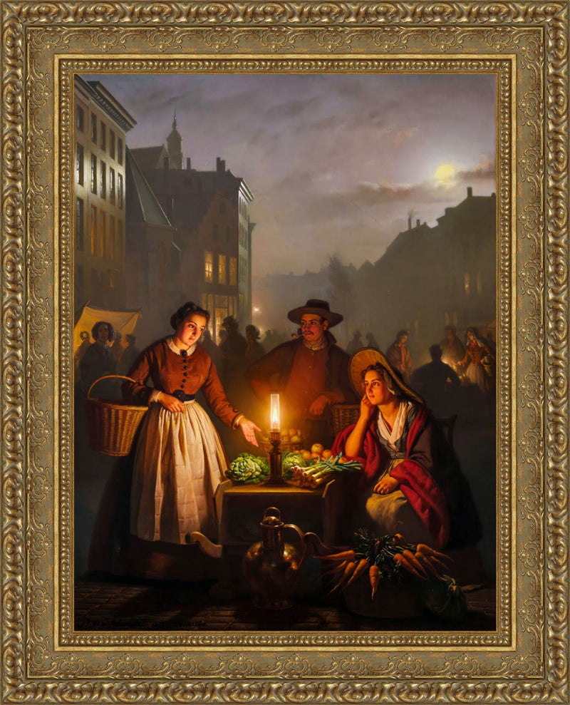 Avondmarkt – Petrus van Schendel, 1850