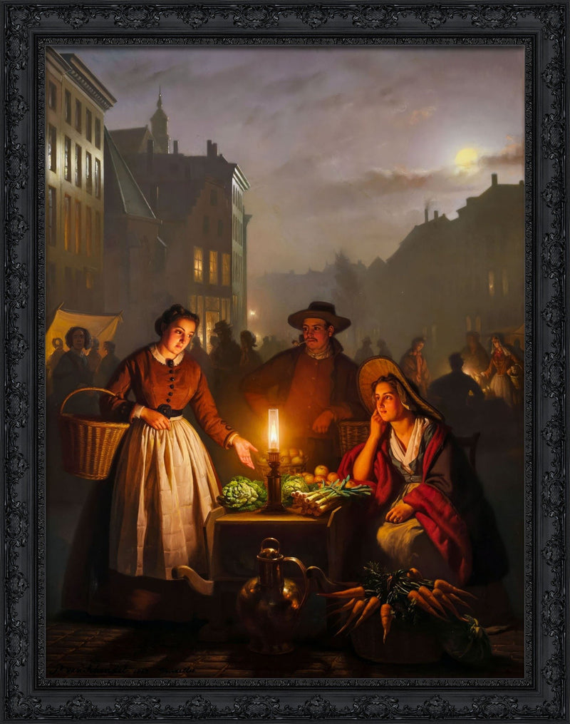 Evening Market (Avondmarkt) – Petrus van Schendel, 1850