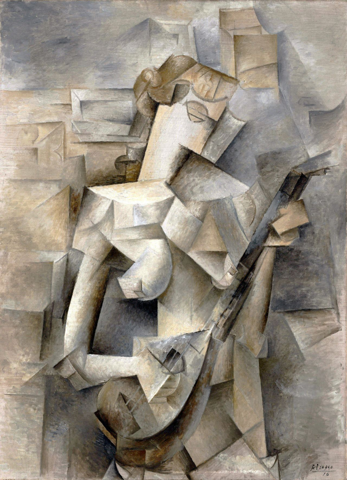 Girl with a Mandolin – Pablo Picasso, 1910, framed