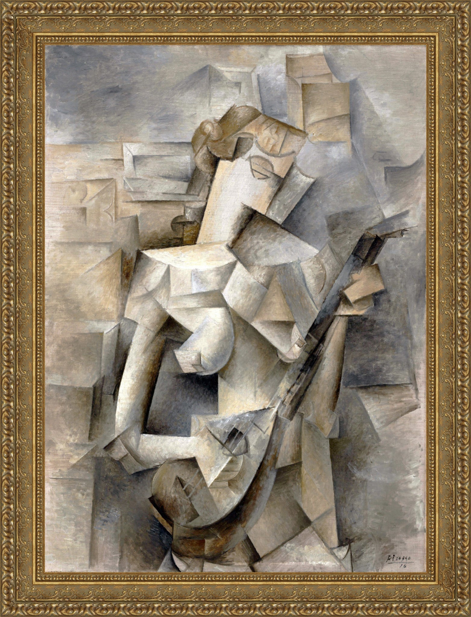 Girl with a Mandolin – Estate – Gold Frame by Picasso