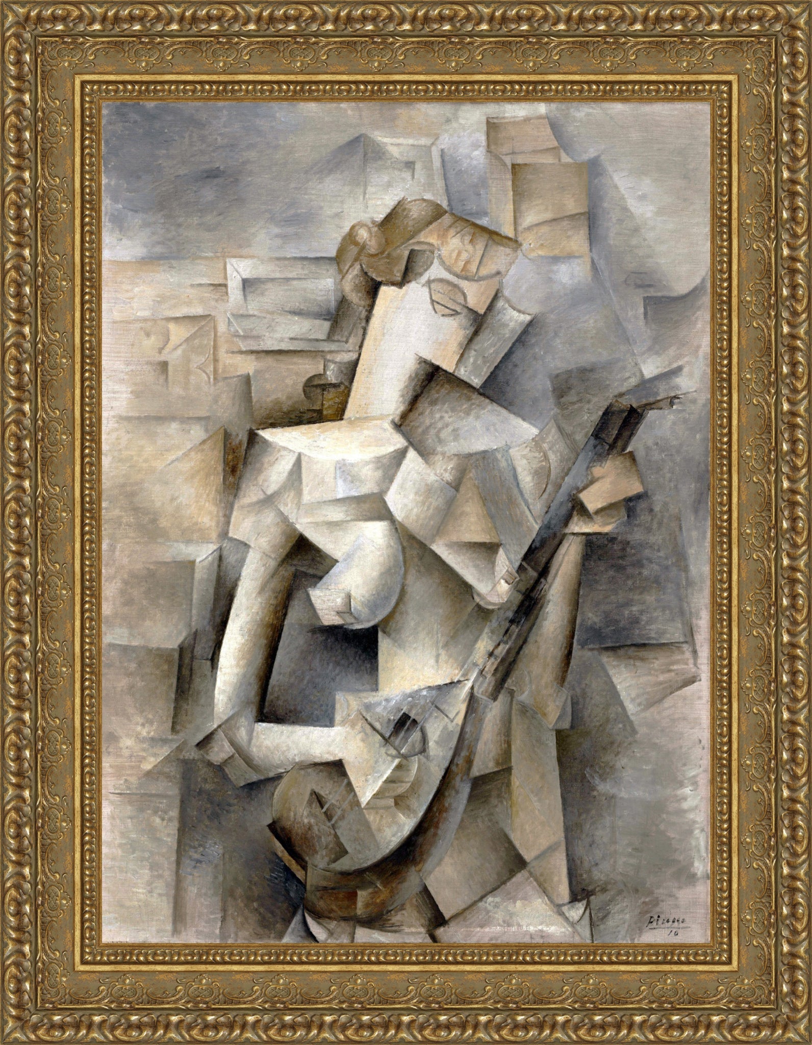 Girl with a Mandolin – Large – Gold Frame by Picasso