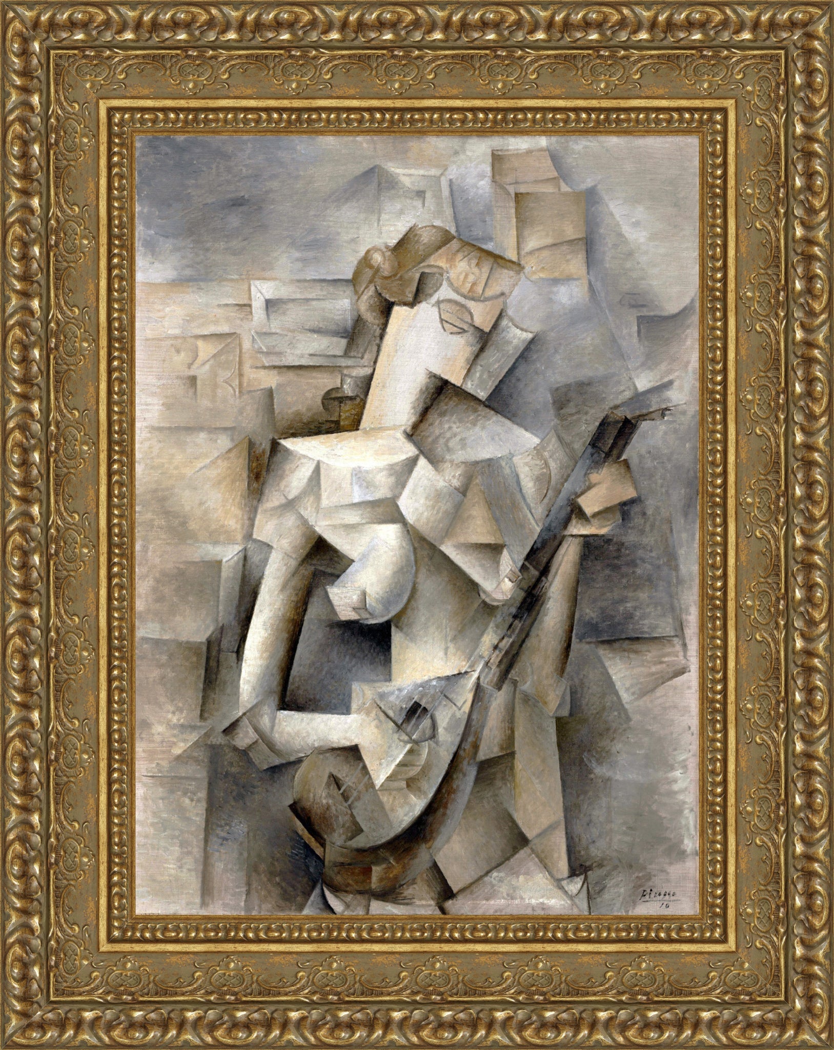 Girl with a Mandolin – Medium – Gold Frame by Picasso
